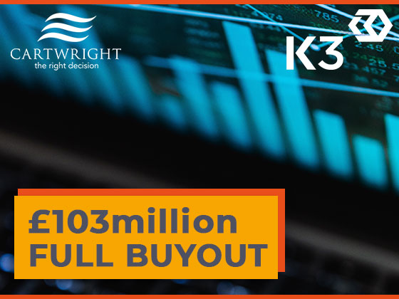 K3咨询和Cartwright宣布1.03亿英镑全买